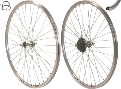 Produktbild von REDONDO 28 Zoll Laufrad Set Hinterrad + Vorderrad V Profil Silber + 7 fach Kranz