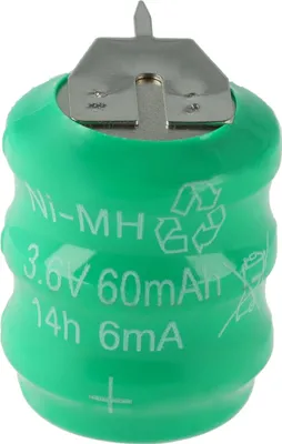 Produktbild von vhbw NiMH Ersatz Knopfzellen-Akku Typ 3/V80H 3-Pins 80mAh 3,6V kompatibel mit Modellbau-Akkus, Solar-Leuchten uvm.