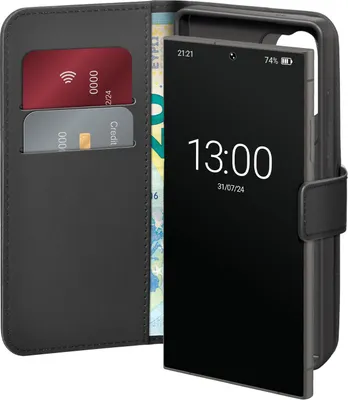 Produktbild von Puro Booklet Case mit Flip und Geldbörse für Samsung Galaxy S25 Ultra - Schwarz