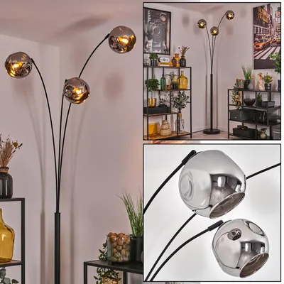 Produktbild von Villamare Stehlampe aus Metall/Glas in Schwarz/Chromfarben