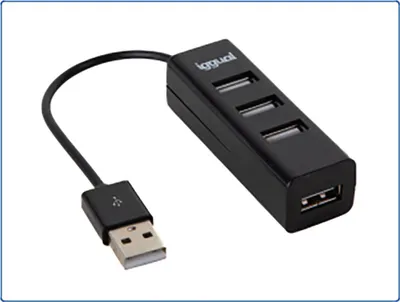 Obrázek produktu pro iggual HUB-A-4p, USB 2.0, USB 2.0, 480 Mbit/s, Černá, 0,1 m, USB