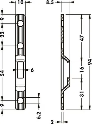 Image de Camar 821/12 Plaque de suspension Plaque de support Accessoires pour montage mural Acier galvanisé