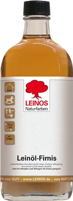 Produktbild von LEINOS Leinöl-Firnis 0,25 l – Leinölfirnis farblos innen & außen, Hirnholz