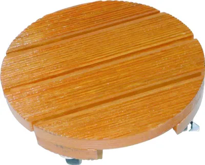 Image de Support à roulettes bois rond "Flora Roll Lasure"- 30 cm