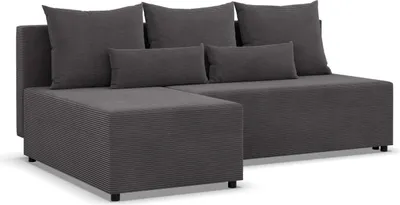 Produktbild von FERMO - Ecksofa mit Schlaffunktion, Bettkastem, Komfort und Still, dunkelgrau