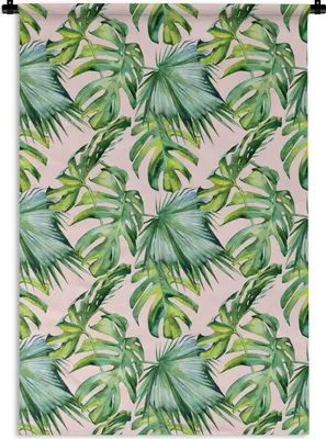 Produktbild von MuchoWow® Wandteppich Wandbehang Blumen - Tropisch - Blätter 60x90 cm Tapisserie Dekoration Wandtuch - Foto-Teppich - Abwaschbar
