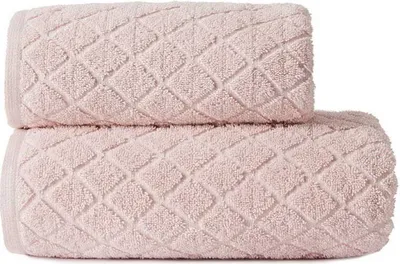 Zdjęcie produktu dla Bawełniany ręcznik frotte z wzorem OLIWIER 70x140 cm pudrowy 520 gr Mybesthome