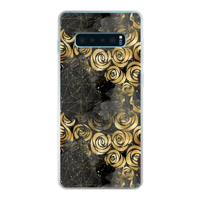 Produktbild von MuchoWow® Handyhülle Schutzhülle Hülle für Samsung Galaxy S10 Plus Marmor - Gold - Rose - Muster Silikon Softcase Handy Hülle - Schutzhülle