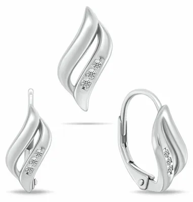 Immagine prodotto di Bellissimo set di gioielli in argento con zirconi SET292W ( orecchini, ciondoli)