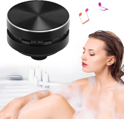 Produktbild von Bluetooth-Knochenleitungslautsprecher Stereo-Bass Tragbarer kleiner kabelloser Lautsprecher mit Saugnapf für Badezimmer und Außenbereich Schwarz
