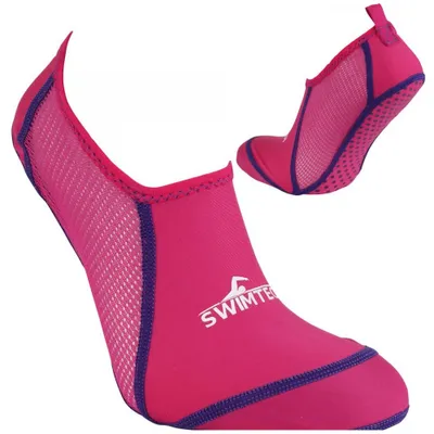 Produktbild von SwimTech Schwimmsocken Junior Pink mit Silikongriff - Größe 33-37