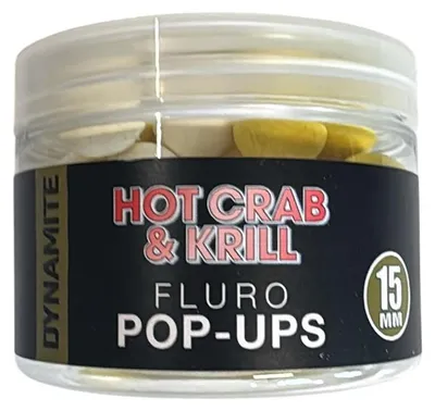 Produktbild von Dynamite Baits Hot Crab & Krill Fluro Pop-Ups 15 mm