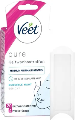 Image de Veet bandes de cire froide visage peau sensible 20 pièces