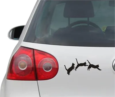 Produktbild von Aufkleber / Autoaufkleber - JDM - Die cut - Jumping Cats Kittens Decal Auto Truck Fenster Sticker - schwarz - 149mm x68mm