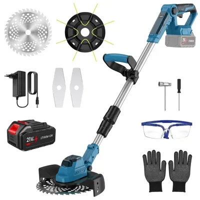Image de Coupe-bordures sans fil - Moteur sans balais de 600 W - Largeur de coupe de 228 mm - Manche télescopique de 95 à 130 cm - Poignée et tête réglables - 1 batterie 18 V incluse, prise UE