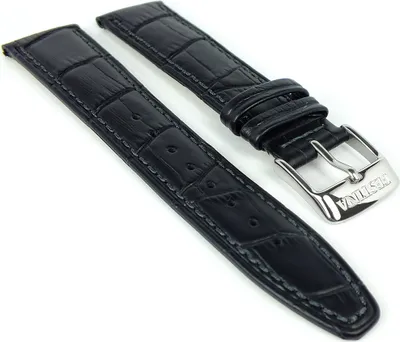 Produktbild von Festina Chronograph Uhrenarmband 21mm schwarz Leder Krokooptik F20286
