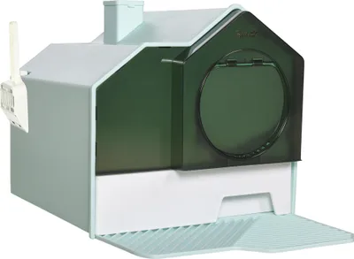 Produktbild von PawHut Katzentoilette Katzenklo mit Bodenwanne, Schaufel, Filter, Toilette mit Haube für Katzen bis 5 kg, ABS, Kunststoff, Hellblau 47 x 45 x 42 cm