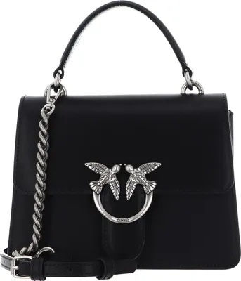 Image de PINKO sac à main sac à épaule bandoulière Love One Top Handle Mini Light Black - Old Silver noir