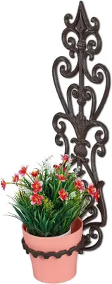 Zdjęcie produktu dla Brązowa lampa ścienna z żeliwa, średnica 14,5 cm, styl antyczny