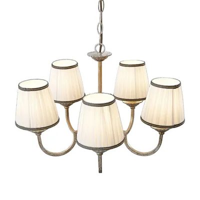 Produktbild von Lindby Kronleuchter Lumiel, 5-flg., creme/messing, E14