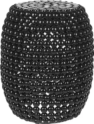 Produktbild von BELIANI Beistelltisch Schwarz Kunststoff Oval 32 cm Perlen-Optik Modern Glamourös Wohnzimmer Ausstattung Möbel Deko Blumenständer