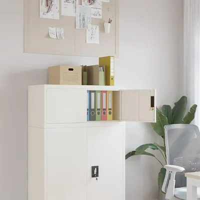 Produktbild von Aktenschränke Abschließbare Metallschrank 90 x 40 x 40 cm Werkzeugschrank Büroschrank Abschließbar Weiß Stahlschrank Mehrzweckschrank Metall