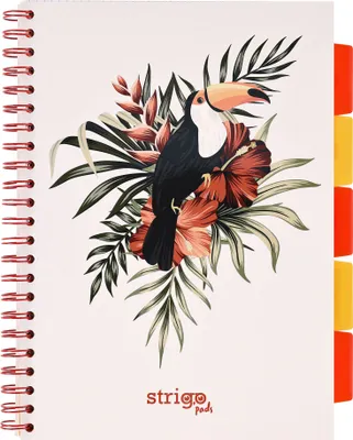 Produktbild von Strigo A4-Heft, 100 Seiten, kariert, Ringbuch „Tropiki“