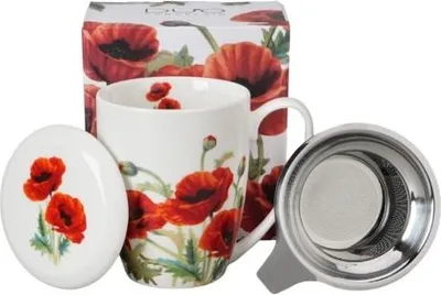 Obrázok produktu pre Porcelánový hrnek s čajovým sítkem 360 ml Classic Poppies