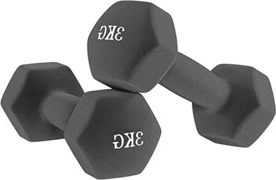 Obrázek produktu pro Sada činek 2×3 kg s protiskluzovou úpravou pro domácí fitness