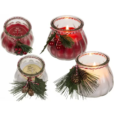 Produktbild von Kerze im Glas mit Weihnachts-Dekoration