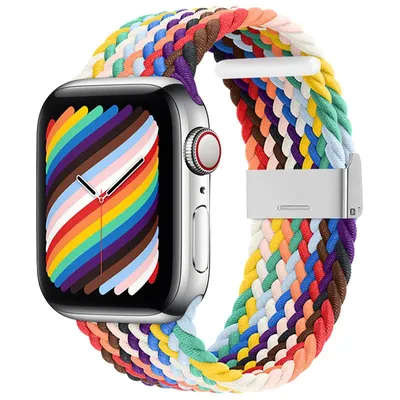 Produktbild von Geflochtenes Stoffarmband Armband Stoffarmband für Apple Watch 38 / 40 / 41 mm - mehrfarbig