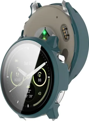 Produktbild von Schutzhülle mit Glas für Garmin Venu 4 45 mm, Bizon Case Watch Adamo, Grün