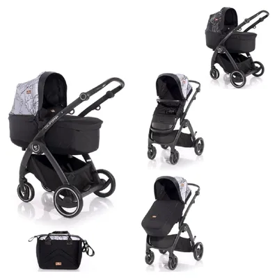 Produktbild von Lorelli Kinderwagen 2 in 1 California Babywanne Sportsitz Alurahmen Wickeltasche grau