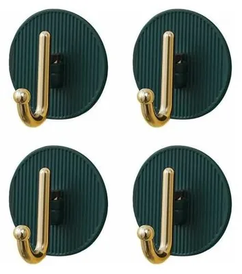 Produktbild von (Grün)Set mit 4 selbstklebenden Wandhaken, selbstklebenden Haken, Geschirrtuchhaken, Badezimmer-Kleiderhaken, selbstklebenden Wandhaken, Küchenhandtuchhaken