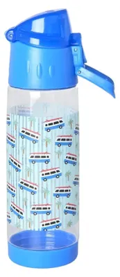 Immagine prodotto di RICE Borraccia Bambini 500 ml Blu Stampa Auto Plastica Tritan Senza BPA Cannuccia