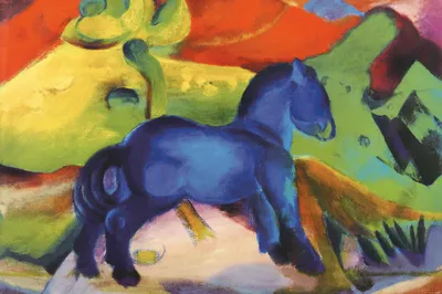 Produktbild von Franz Marc Kunstdruck Bild - Das Kleine Blaue Pferdchen, 1912 (80 x 120 cm)