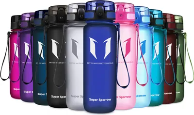 Immagine prodotto di Borraccia Super Sparrow - Borraccia in Tritan - 500ml - Senza BPA - Borraccia sportiva ideale - Sport, acqua, bicicletta, fitness, università, outdoor - Leggera, sostenibile