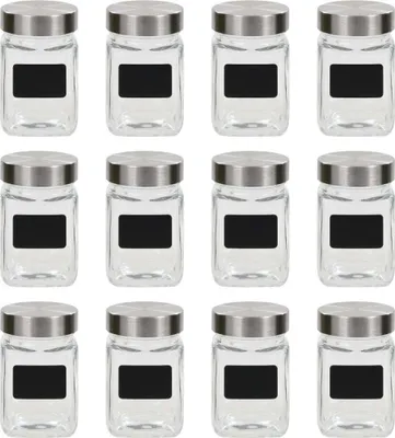 Obrázek produktu pro Dózy na potraviny s etiketou 12 ks 300 ml
