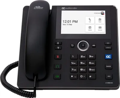 Produktbild von AudioCodes C455HD, IP-Telefon, Schwarz, Kabelgebundenes Mobilteil, Android, SIP-Info, 8 Zeilen