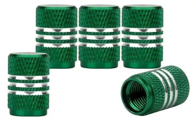 Immagine prodotto di Tappi per valvole in lega di alluminio, colore argento e verde, confezione da 5 pezzi