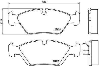Produktbild von Brembo Bremsbelagsatz, Scheibenbremse Vorderachse P 06 008
