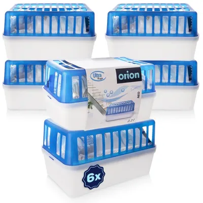 Obrázok produktu pre Orion | Pohlcovač vlhkosti sada 6 ks XXL - Pohlcovač vlhkosti do bytu 2,2 l - Bez zápachu - až do 50 m²