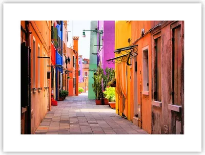 Produktbild von Poster - Poster ohne Rahmen - Sommer Straße Haus - 40x30 cm - Wand Bild - Wanddeko - Wandbilder - Kunstposter - Wandposter - Bilder - Kunstdruck - Wanddekoration - Wandbild - P2XAA40x30-3583
