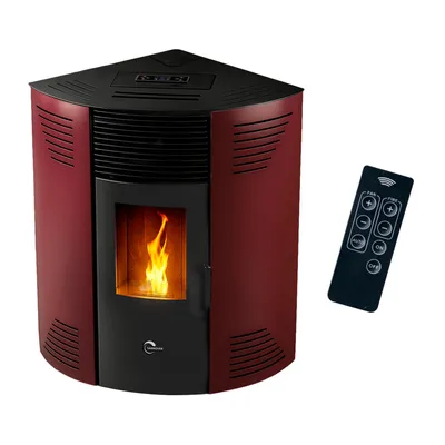 Zdjęcie produktu dla Narożny piec na pellet Iseos 12,2 kW Bordeaux Sannover