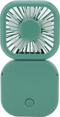 Imagen del producto de Ventilador portátil plegable, con 3 niveles de velocidad, alimentado por USB, recargable, giratorio, de mano y de escritorio, tamaño pequeño, color verde