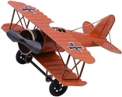 Immagine prodotto di Solidchoice - Aerei in ferro dallo stile retrò - Modello di aereo vintage - Ornamento artigianale - Rosso - Decorazione in metallo - Ideale per gli appassionati di aerei