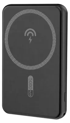 Produktbild von Powerbank MagSafe Magnet 5.000 mAh mit Externer Akku mit USB-C Anschluss kabelloser Ladefunktion – Schwarz