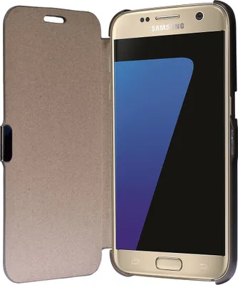 Produktbild von Flip Cover Schutzhülle Case Handyhülle Bookstyle für Samsung Galaxy S7 Edge Grau