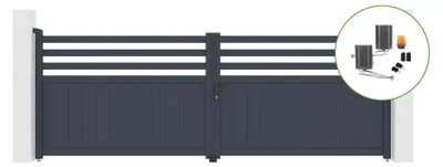 Produktbild von Flügeltor elektrisch 4m NEVIS H.140cm + Drehtorantrieb BUNKER B500
