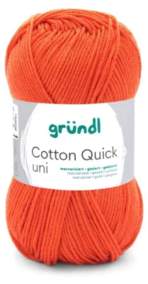 Produktbild von Gründl Baumwolle quick uni,50g.100%Baumwolle,mercerisiert,Häkel- u. Strickgarn,50g / 125 m,NS 3-4 153 signalrot